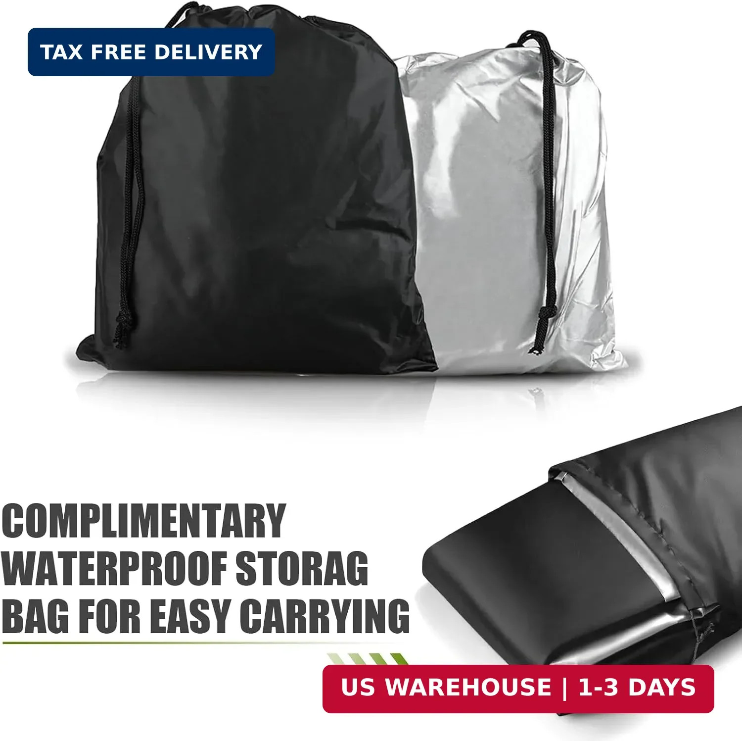 Motorcycle Cover for All Seasons, Full Coverage Waterproof Sun Protection Cover