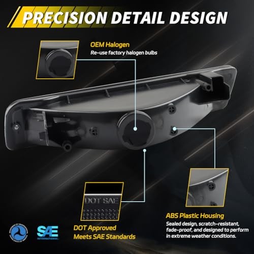 Front Bumper Signal Light Housing Compatible with Toyo-ta Land Smoked Lens