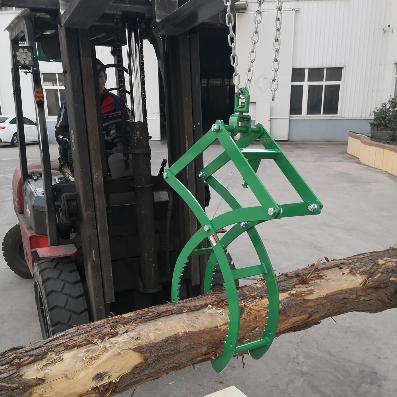 Green Auto-Grip/Release Heavy-Duty Log & Rock Tongs, 32″ 360° Rotating Lifting