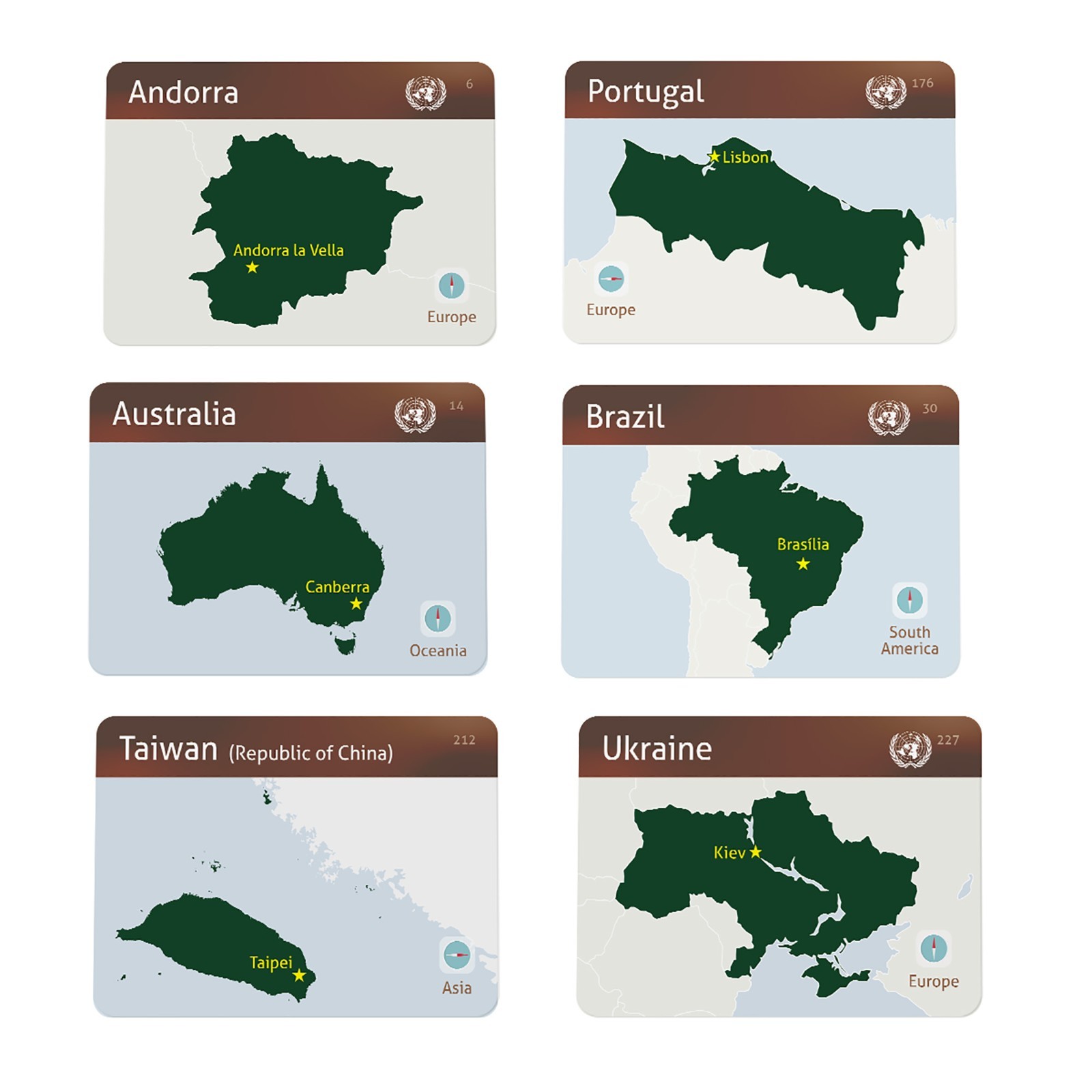 Flags of the World Educational Flashcards