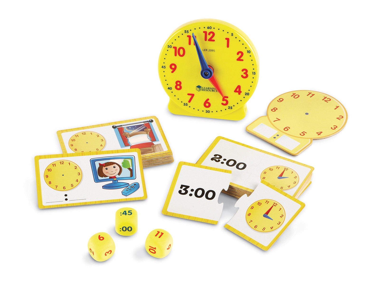 Learning Resources Time Activity Set Kids Analog Digital Clock Educational Kit