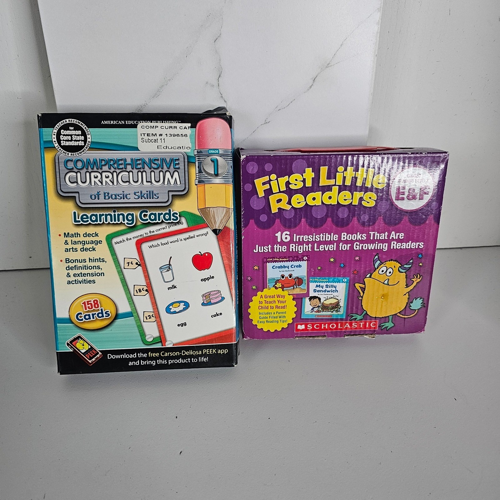 Basic Skills Learning Cards and First Little Readers E F Books Curriculum Set