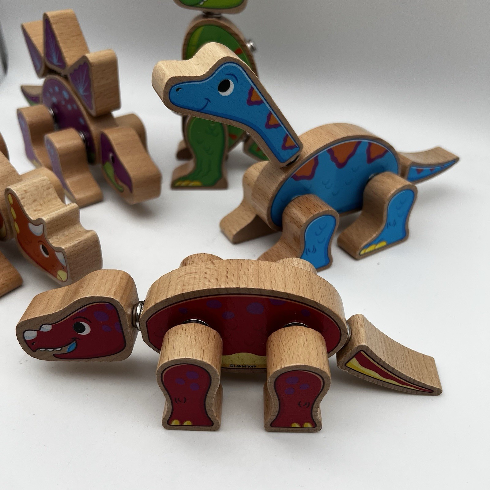 Lakeshore Learning Mix and Match Colorful Snap Dinosaur Wooden Set 38 Pieces