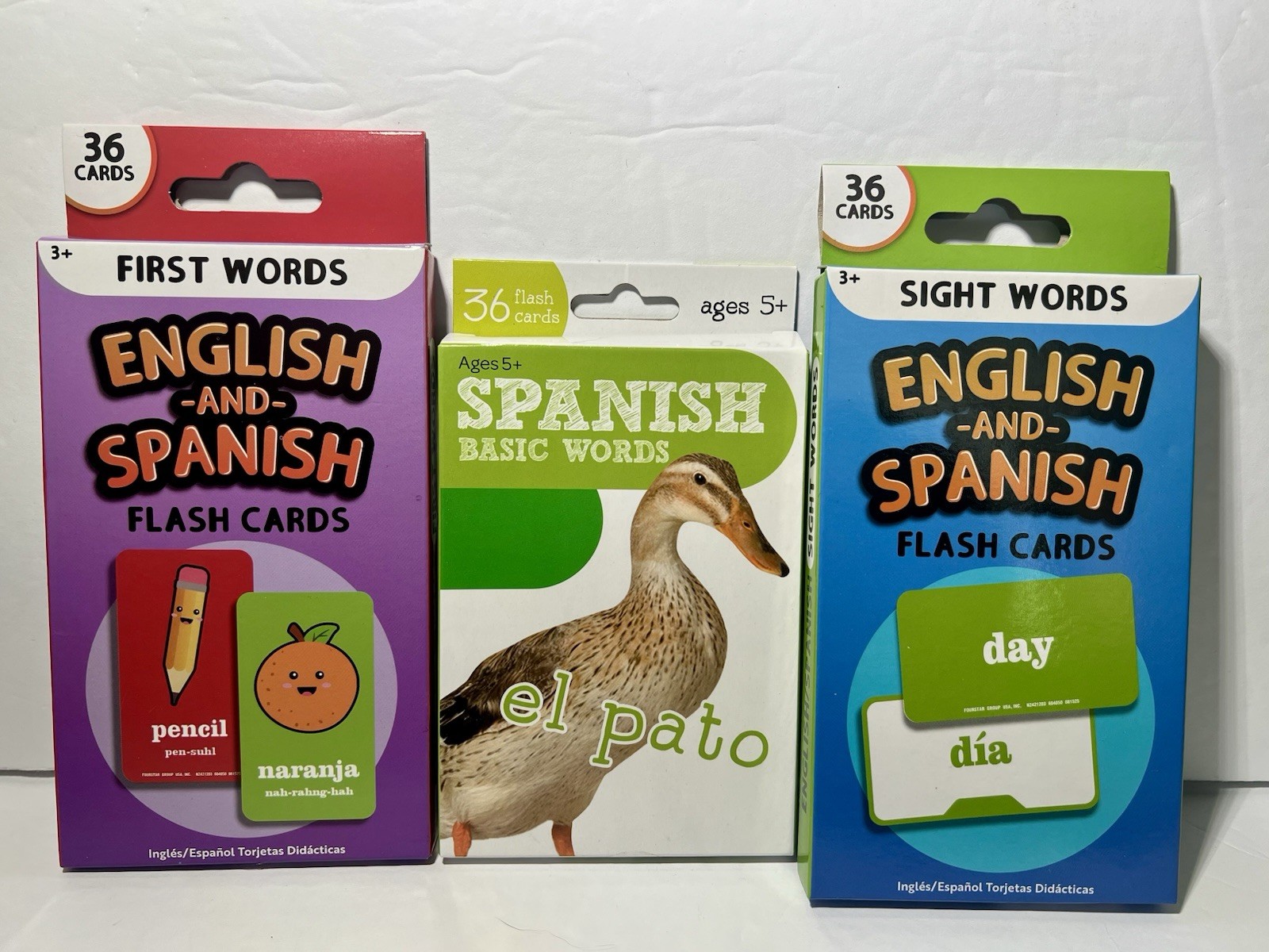 English and Spanish Flash Cards First Words Sight Words Spanish Basic Words