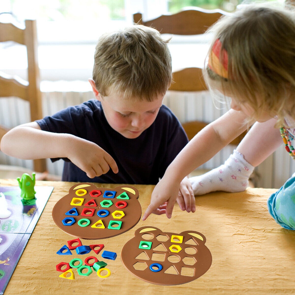 Kid Shape Matching Game Color Sensory Educational Toy Shape Quick Matching Board