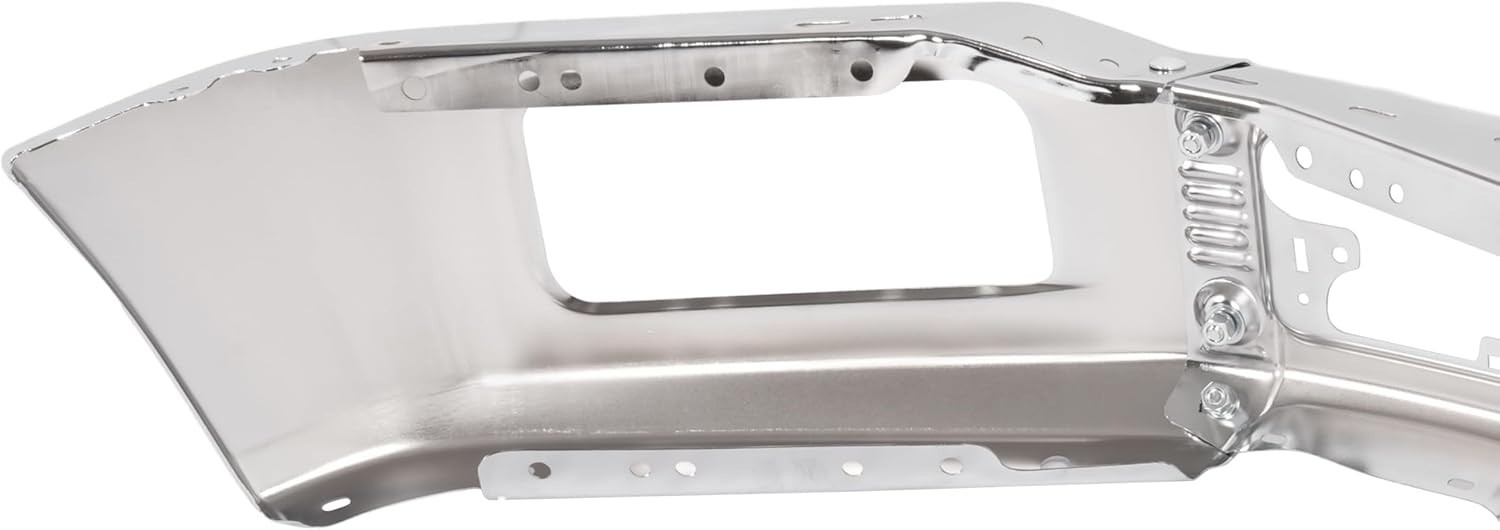 18-20 Ford F150 Front Bumper Face Bar w/ Fog Light Hole Impact Bar Chrome