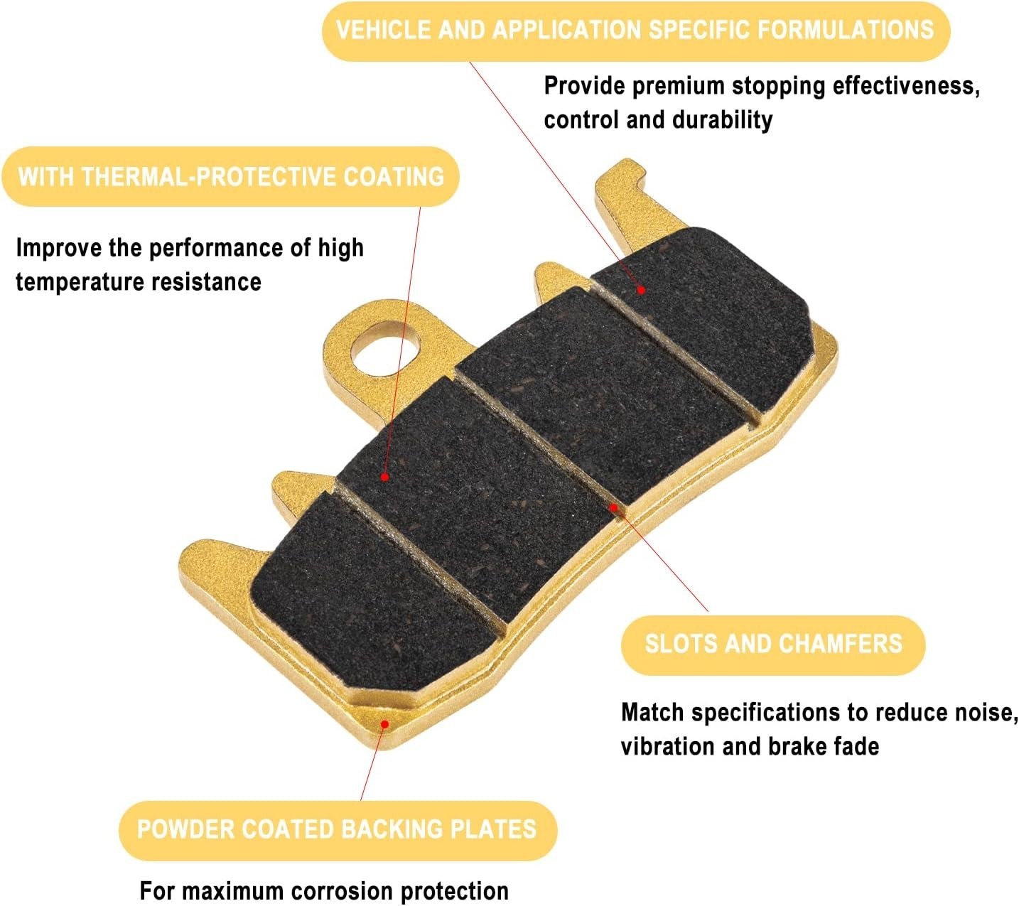 Premium Ceramic Front & Rear Brake Pad Set Fit For Can-Am Spyder RS RS-S RT RT-S