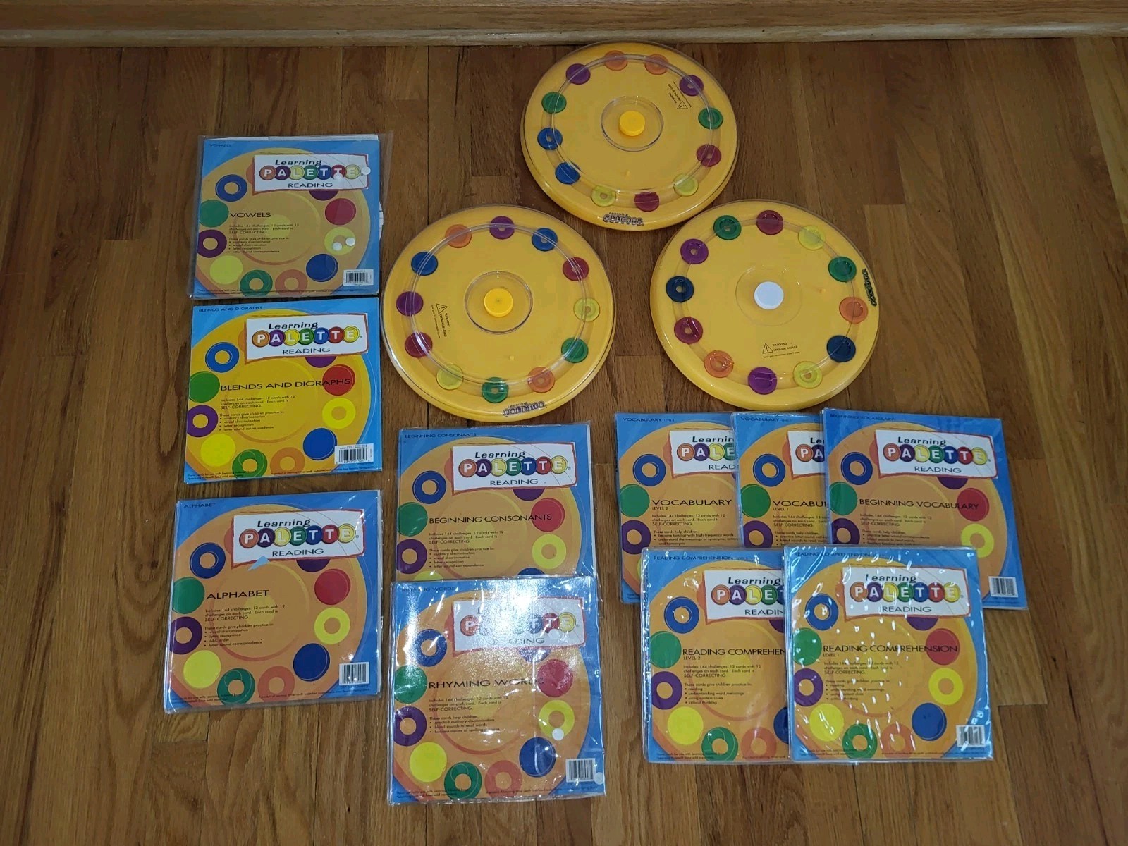 3 Early Learning Palettes +12 Boxes each w 12 Interchangeable Subject Cards