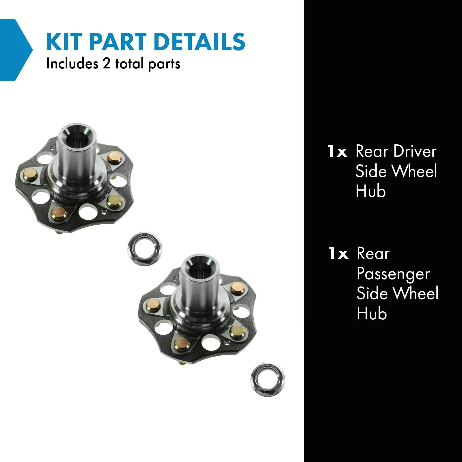TRQ Wheel Hubs Rear Driver Left Side & Passenger Right Side 2 Piece Set for 2…