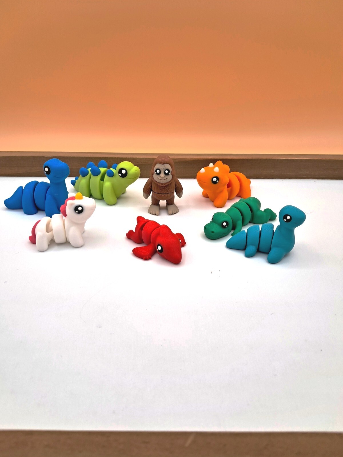 3D Printed Articulated Fantasy Fidget Toy Set- Dragon, Unicorn, Dinosaur, etc