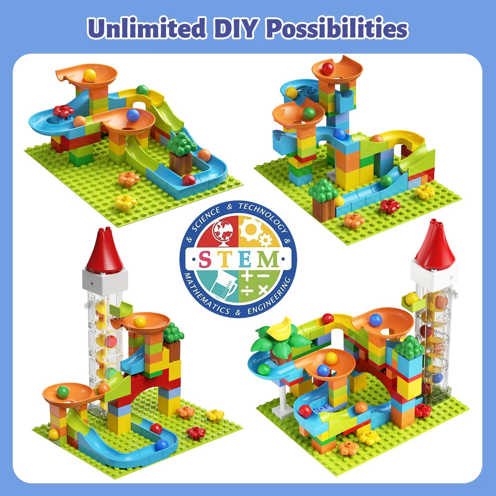 Marble Run Toy Motorized Elevator Maze Kit 25.4 cm x 32 x 38